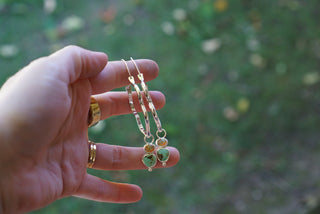 Rhode Hook Hoops- Turquoise & Ethiopian Opal + Silver