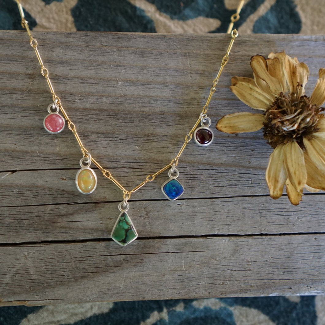 Rainbow Necklace- 5 Stones