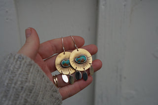 Sunrise Earrings I- Sonoran Gem Turquoise