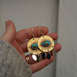 Sunrise Earrings I- Sonoran Gem Turquoise