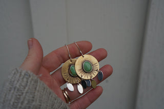 Sunrise Earrings II- Green Turquoise