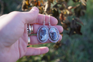 Rising Earrings- Dendritic Agate