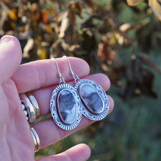 Rising Earrings- Dendritic Agate