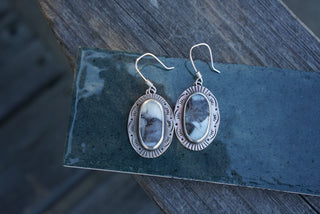 Rising Earrings- Dendritic Agate