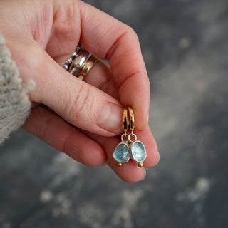 Little Minis Huggie Hoops- Aquamarine