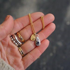 Sad Girl Necklace- Dark Blue Montana Sapphire