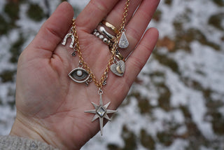 Inner Knowing Charm Necklace- Reclaimed Silver and Gold