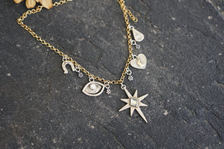 Inner Knowing Charm Necklace- Reclaimed Silver and Gold