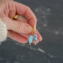 Load image into Gallery viewer, Little Minis Huggie Hoops- Lavender Turquoise
