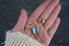 Load image into Gallery viewer, Little Minis Huggie Hoops- Lavender Turquoise
