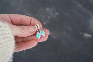 Little Minis Huggie Hoops- Sonoran Gem Turquoise