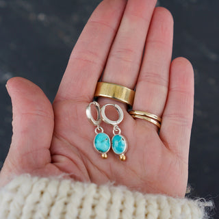 Little Minis Huggie Hoops- Sonoran Gem Turquoise