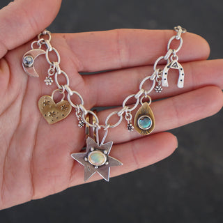 Customized Inner Knowing Charm Necklace- Reclaimed Silver and Brass