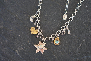 Customized Inner Knowing Charm Necklace- Reclaimed Silver and Brass