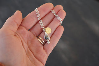 Sad Girl Necklace- Teal Montana Sapphire