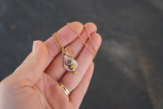 Sad Girl Necklace- Double Montana Sapphire