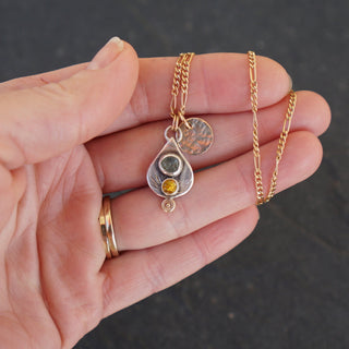 Sad Girl Necklace- Double Montana Sapphire