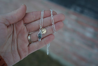 Sad Girl Necklace- Teal Montana Sapphire