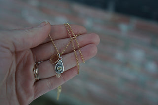 Sad Girl Necklace- Olive Montana Sapphire