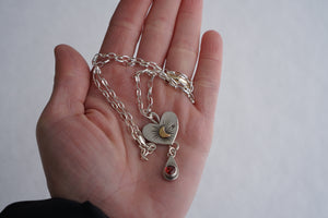 Bleeding Heart Necklace- Idaho Garnet