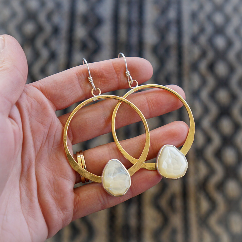 Mermaid Hoops- Mother of Pearl