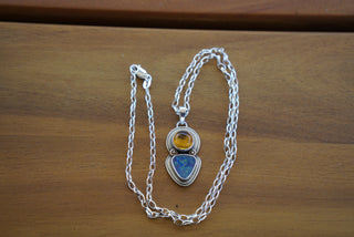 Rhode Necklace- Australian Opal + Amber