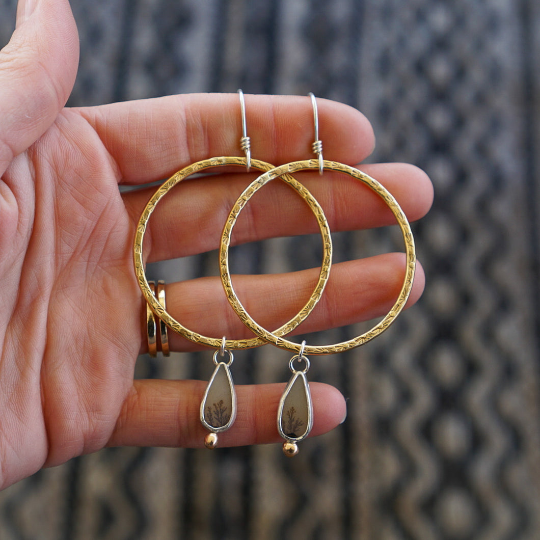 Sage Hoops- Dendritic Agate