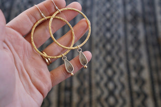 Sage Hoops- Dendritic Agate