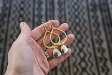 Load image into Gallery viewer, Two Tear Earrings- Brass + Silver
