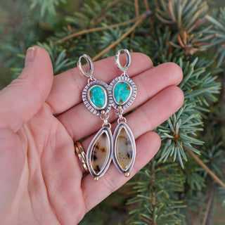 Yellowstone Earrings- MT Agate + Turquoise