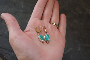 Little Minis Huggie Hoops- Turquoise