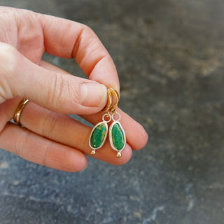 Little Minis Huggie Hoops- Green Turquoise