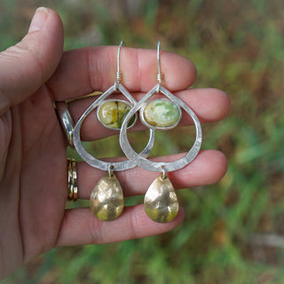 Two Tear Earrings- Variscite