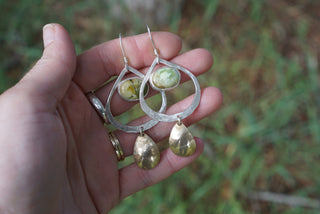 Two Tear Earrings- Variscite