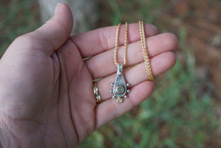 Sad Girl Necklace- Chartreuse Montana Sapphire + 14K Gold