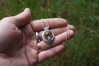 Amapola Necklace- MT Sapphire + Dendritic Agate