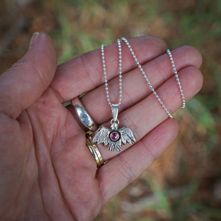 Wings Out Necklace- Garnet