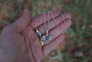 Wings Out Necklace- Garnet