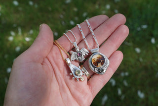 Wings Out Necklace- Garnet