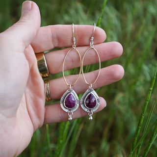 Birthstone Gaea Earrings- July: Ruby