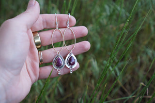 Birthstone Gaea Earrings- July: Ruby