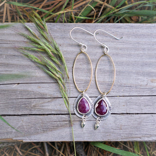 Birthstone Gaea Earrings- July: Ruby