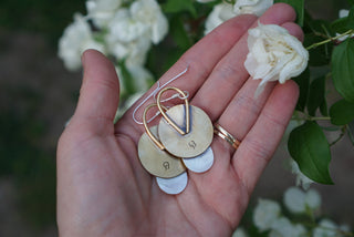 First Light Brass Earrings- Turquoise