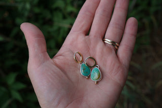 Goldie Huggie Hoops- Turquoise