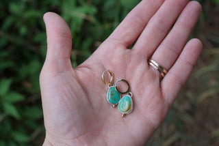 Goldie Huggie Hoops- Turquoise