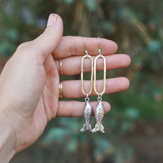 Fishie Paperclip Dangle Earrings