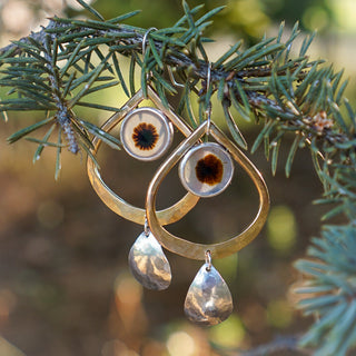 Two Tear Earrings- Dendritic Agate