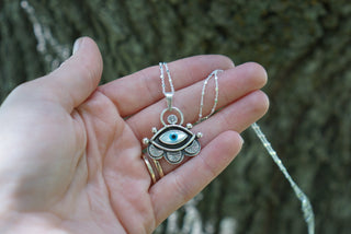 Third Eye Necklace II- Inlayed Mother of Pearl