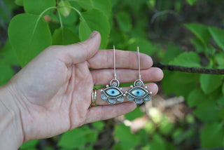 Third Eye Earrings- Inlayed Mother of Pearl