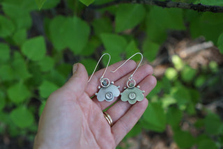 Third Eye Earrings- Inlayed Mother of Pearl
